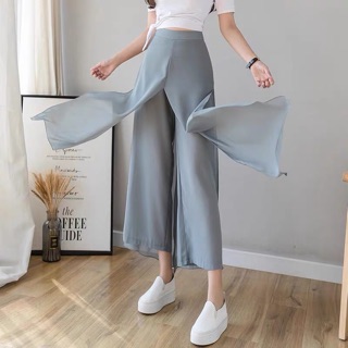 Quần culottes xẻ tà 2 lớp
