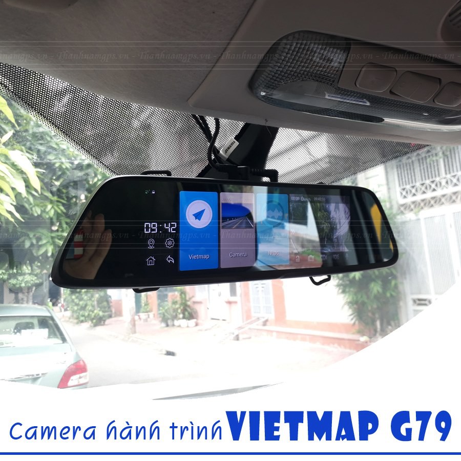 Thiết bị dẫn đường Vietmap G79 kèm ghi hình trước sau, cam lùi, dẫn đường (tặng thẻ nhớ 64G)