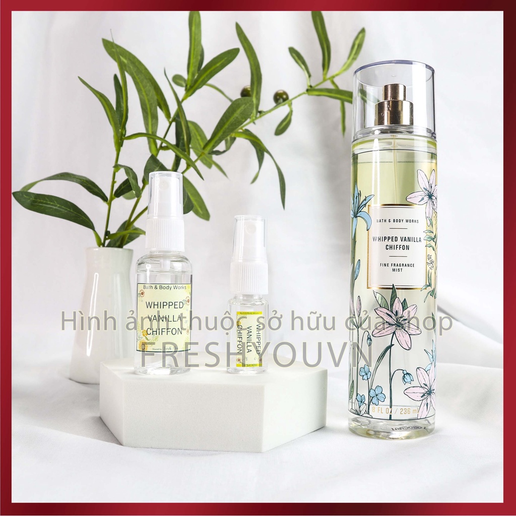Whipped Vanilla Chiffon - Xịt thơm toàn thân body mist Bath & Body Works khác - Ngọt