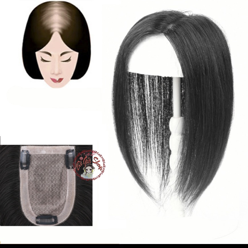 Tóc thật mái hói có da đầu 25-30cm có mái/ không mái