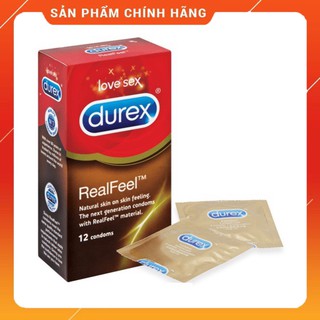 [ Sản Phẩm Chính Hãng ] Bcs Bao Cao Su Durlex RealFeel Phiên Bản Siêu Siêu Mỏng Hộp 12 Bao