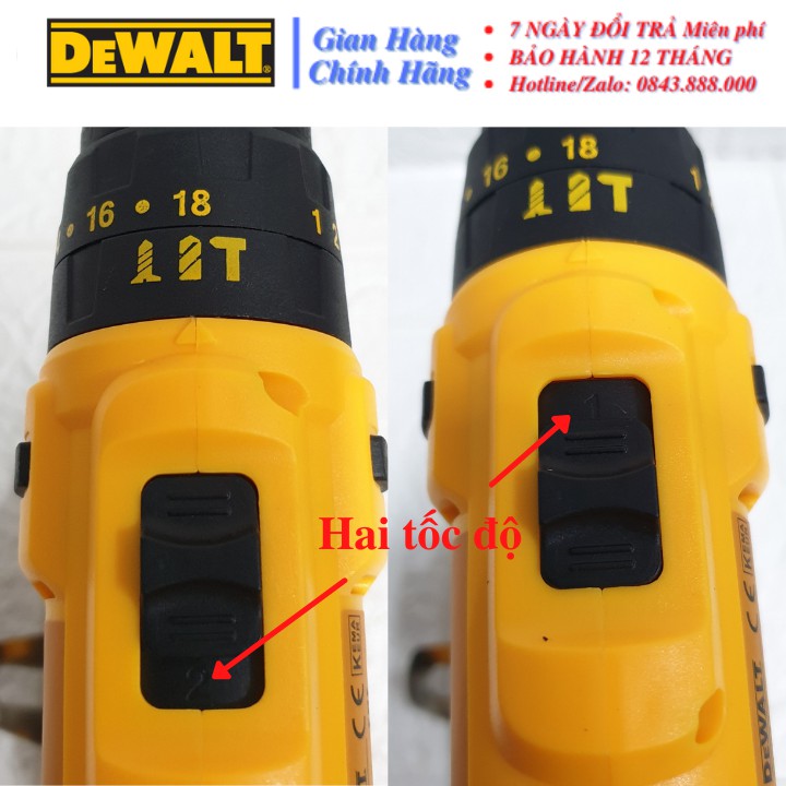 Máy khoan PIN Dewalt 36V (CÓ BÚA) - 2 PIN - TẶNG KÈM 4 MŨI: Khoan bê tông, Khoan sắt, Khoan gỗ, Bắt vít