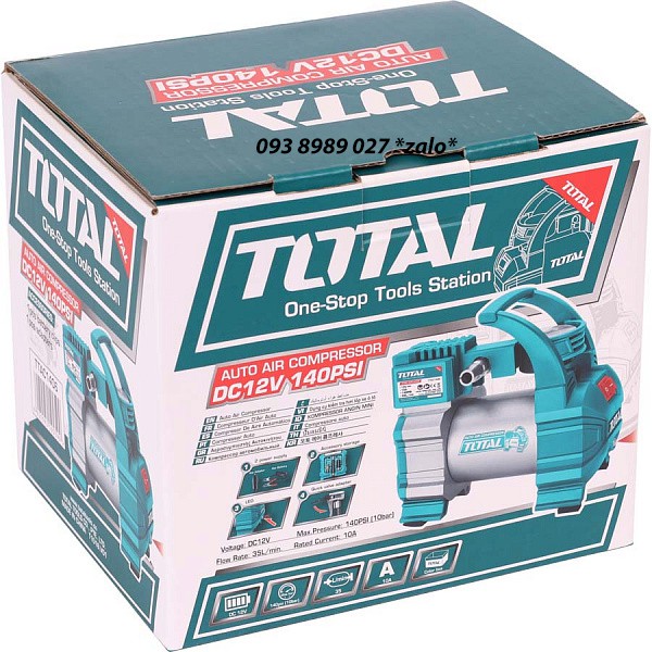 MÁY BƠM HƠI LỐP XE Ô TÔ TOTAL 12V TTAC1406