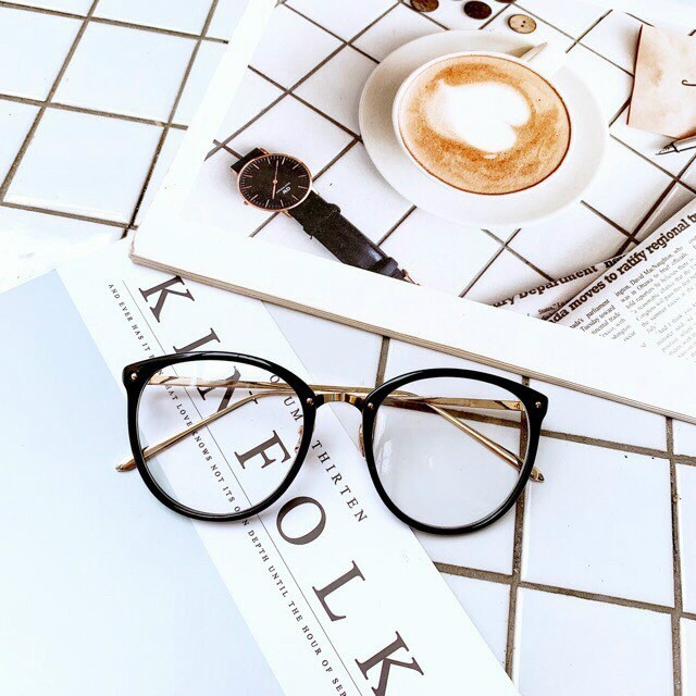 Gọng kính cận giả cận nữ mắt tròn dáng mảnh siêu đẹp