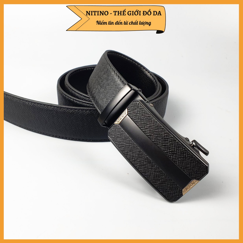 Thắt lưng nam công sở cao cấp, dây nịt chất liệu da bò thật 3 lớp bản dây 3.5cm khóa tự động TL04