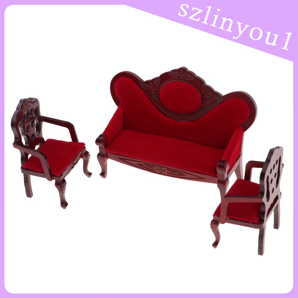 Mô Hình Ghế Sofa Phong Cách Vintage Tỉ Lệ 1 / 12 Trang Trí Nhà Búp Bê