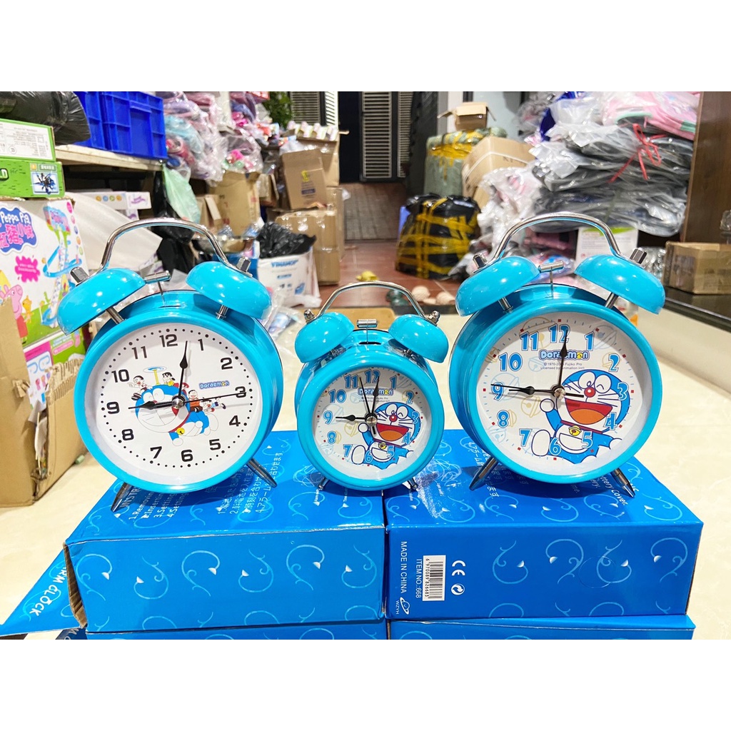 ĐỒNG HỒ ĐỂ BÀN BÁO THỨC 2 QUẢ CHUÔNG KITTY CHO BÉ - tặng kèm pin