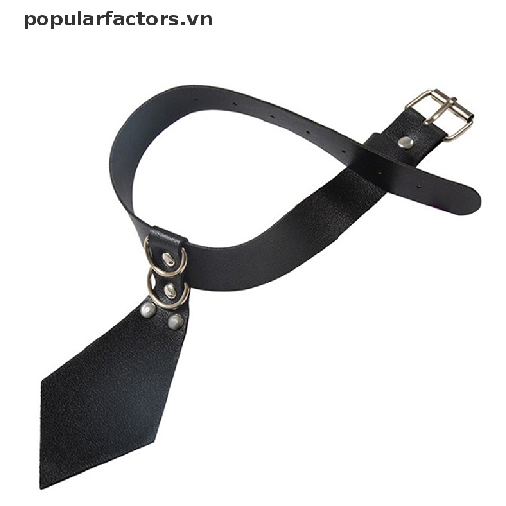 Vòng Cổ Choker Da PU Màu Đen Phong Cách Punk Rock Gothic Phổ Biến Cho Nữ