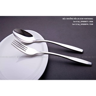BỘ 2 MÓN MUỖNG NĨA ĂN 20.5CM FONTIGNAC (PHÁP) - INOX 18/10 (304)