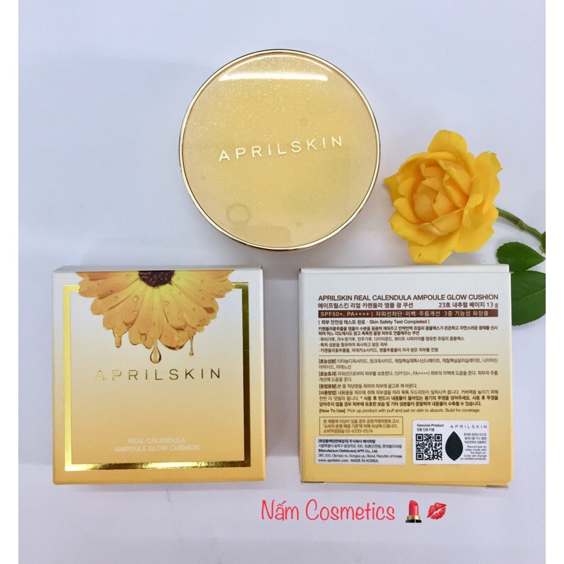 Phấn nước APRIL SKIN Real Calendula Ampoule Glow Cushion 13g | BigBuy360 - bigbuy360.vn