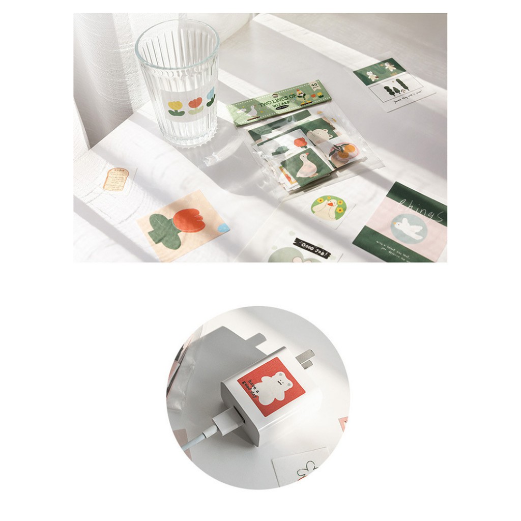 Sticker - Túi 40 Sticker Dán Đa Dạng Chủ Đề Theo Màu Sắc