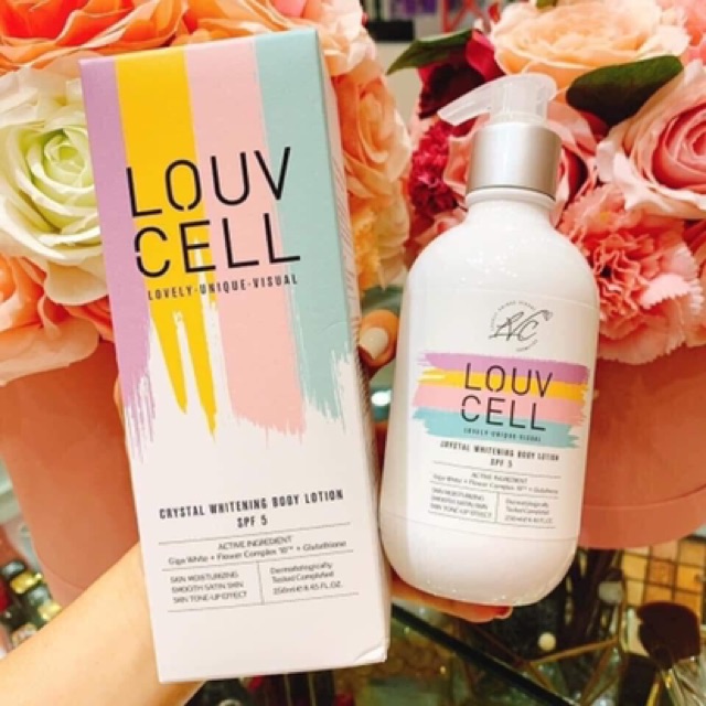 SỮA DƯỠNG THỂ KÍCH TRẮNG LOUV CELL CRYSTAL WHITENING BODY LOTION SPF 5