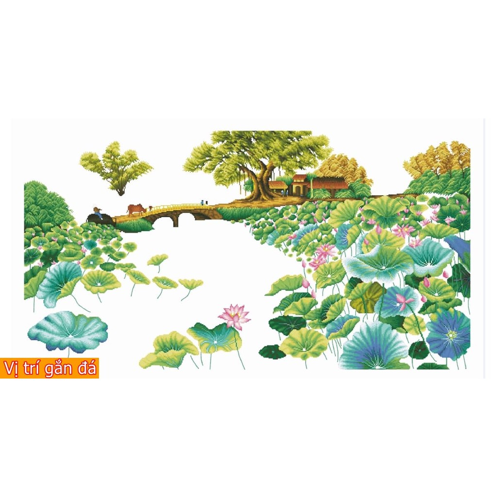 Tranh Đính đá ĐẦM SEN VS128 KT:90x53cm-160x90cm