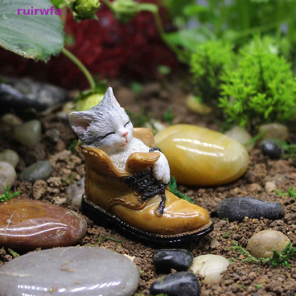 Ruirwfa Mô Hình Mèo Đang Ngủ Mini Để Bàn Trang Trí Tiểu Cảnh Mới