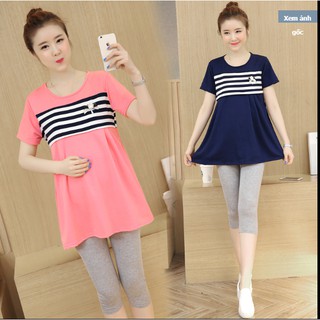 A17   (ÁO BẦU) Áo bầu trước và sau sin chất thun cotton vạt xòe thời trang mùa hè