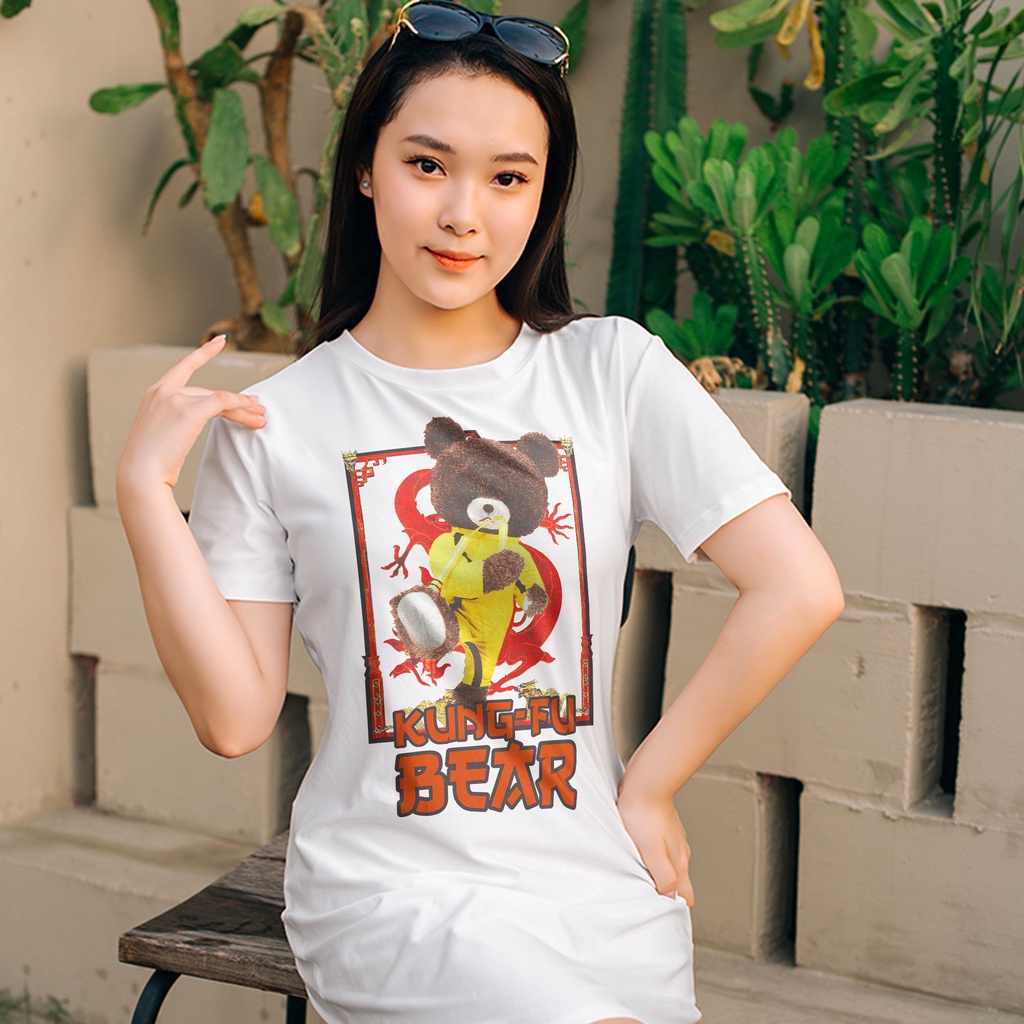 Váy Thun Ngắn Ôm Howll.et In Hình Kung Fu Bear Nét Đẹp