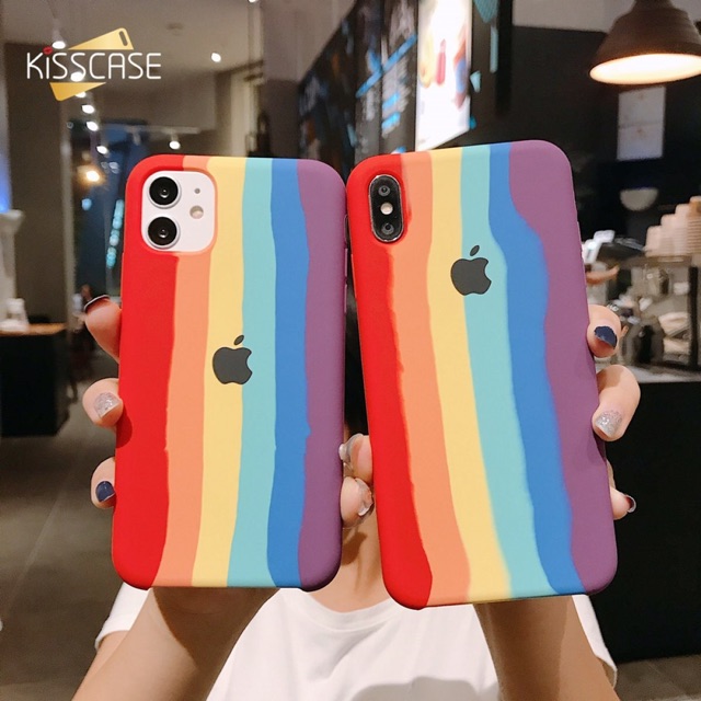 Ốp Lưng Chống Bẩn 7 Màu Cầu Vòng Rainbow iPhone 12 Pro Max,11, Xs Max, Xr, X/Xs, 7/8 Plus, 6/6s Plus, SE