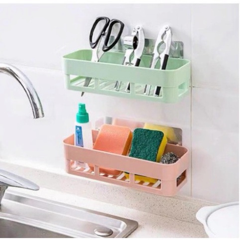 Kệ Góc Tam Giác Nhựa Dán Góc Tường Đa Năng Cho Bếp &amp; Nhà Tắm - Kanta store