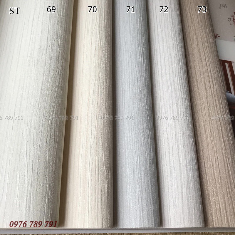 Giấy Dán Tường Phòng Ngủ Trơn Giả Vải Đẹp Cao Cấp Lụa Không Keo Khổ 53cm Màu Trắng, Vàng, Xanh ODINX