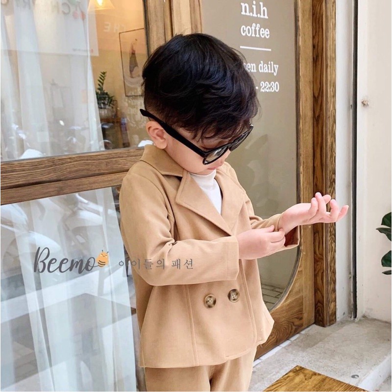 SET VEST 4 KHUY CHO BÉ TRAI LỊCH LÃM - CỐM KIDS NT