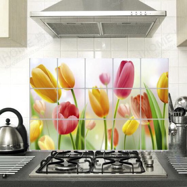 (Bán Buôn Sỉ) Tranh dán bếp sẵn keo 60x90 ( mẫu ngẫu nhiên)