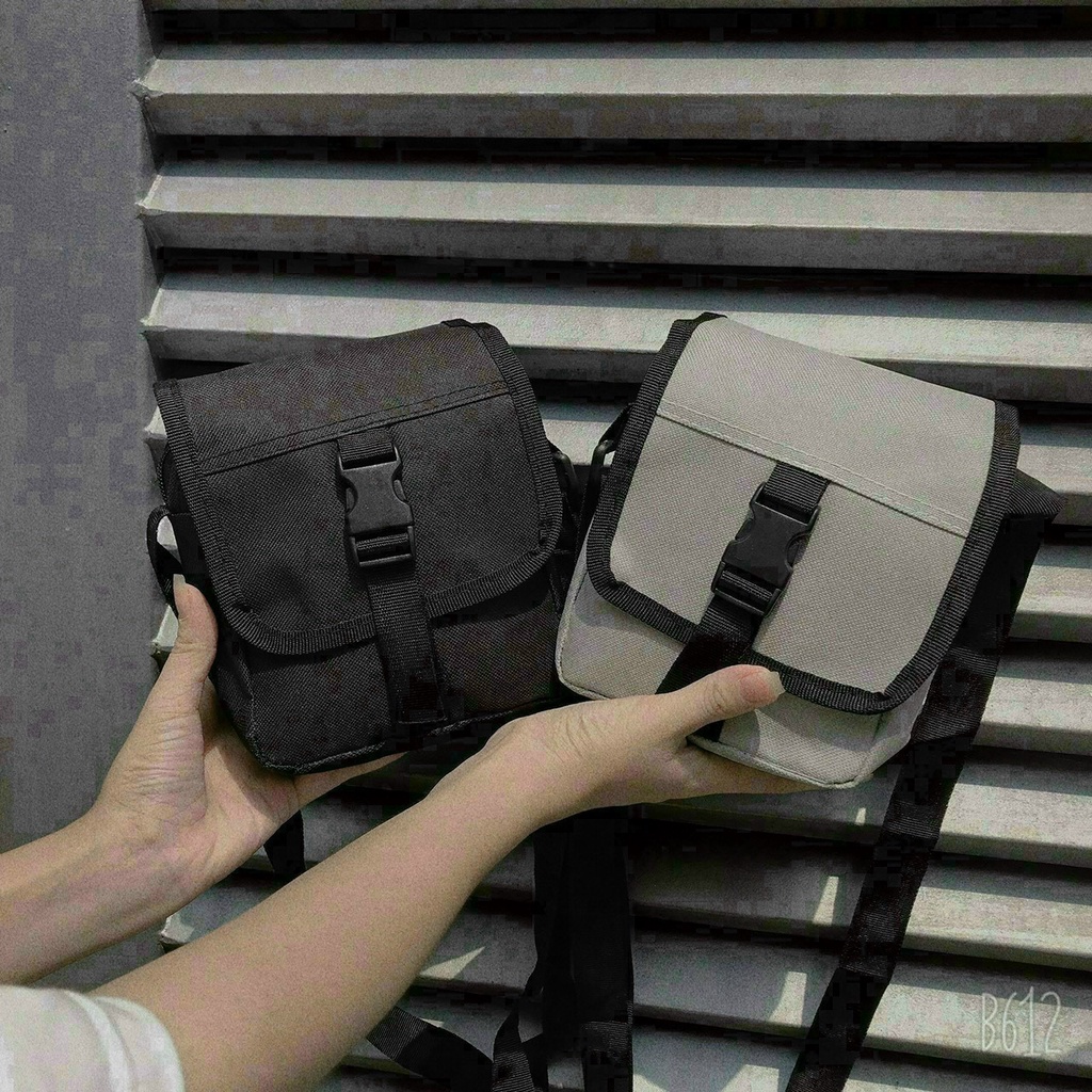 Túi đeo chéo khoá gài nam nữ mini vải canvas nhỏ gọn giá rẻ đẹp dễ thương | BigBuy360 - bigbuy360.vn