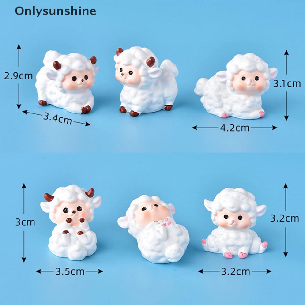 [Onlysunshine] Tượng Cừu Hoạt Hình Nhỏ Thủ Công Mỹ Nghệ Trang Trí Thu Nhỏ