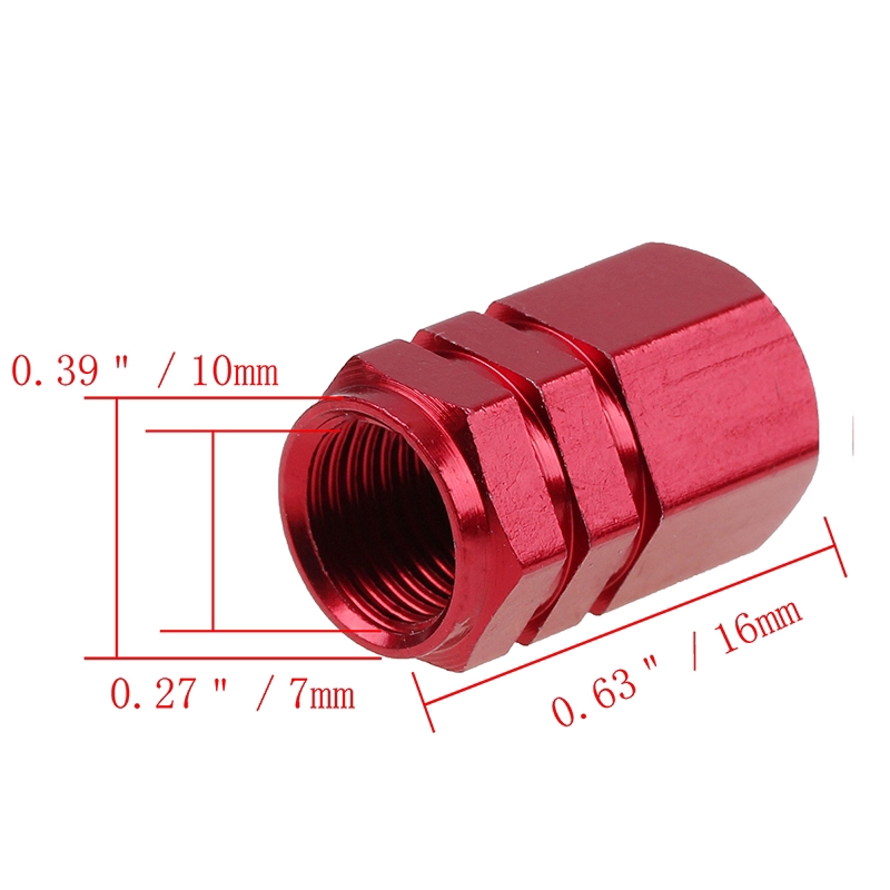 Set 4 nắp vặn van bánh xe hơi chất liệu nhôm