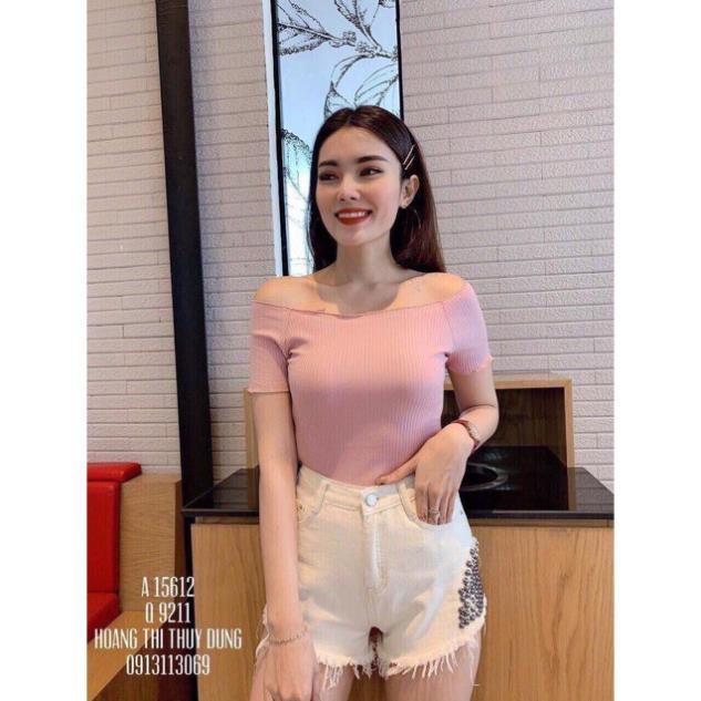 Áo trễ vai bánh bèo 📣FREESHIP Đơn 250K📣 Áo trễ vai tay ngắn basic hàng Quảng Châu Chất Đẹp  ཾ  ྇