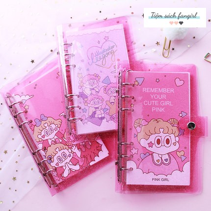 Bìa Planner nhựa dẻo HOLOGRAM LẤP LÁNH trong 6 còng A5 A6 A7