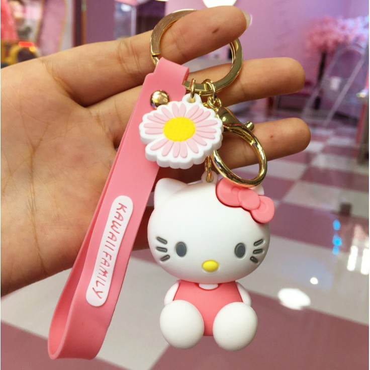 Móc khóa, móc túi Mèo Hello Kitty cute dễ thương nhiều màu dùng làm quà tặng, dây treo balo, túi xách, ví cầm tay - Ráp