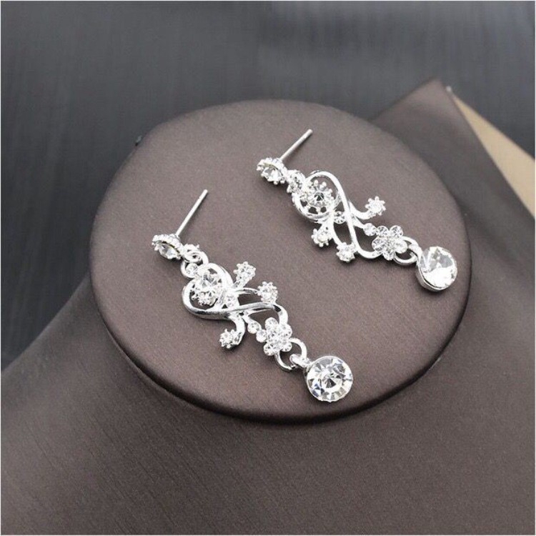 Flower Vine Bridal Jewelry Set Necklace And Eearrings
