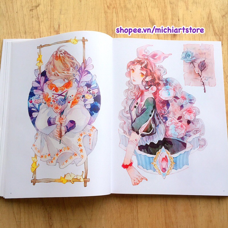 [Michi Art Store] Thủy Thải Ma Phương - Magical World Of Watercolor - Arbook nghệ thuật tranh hướng dẫn vẽ màu nước