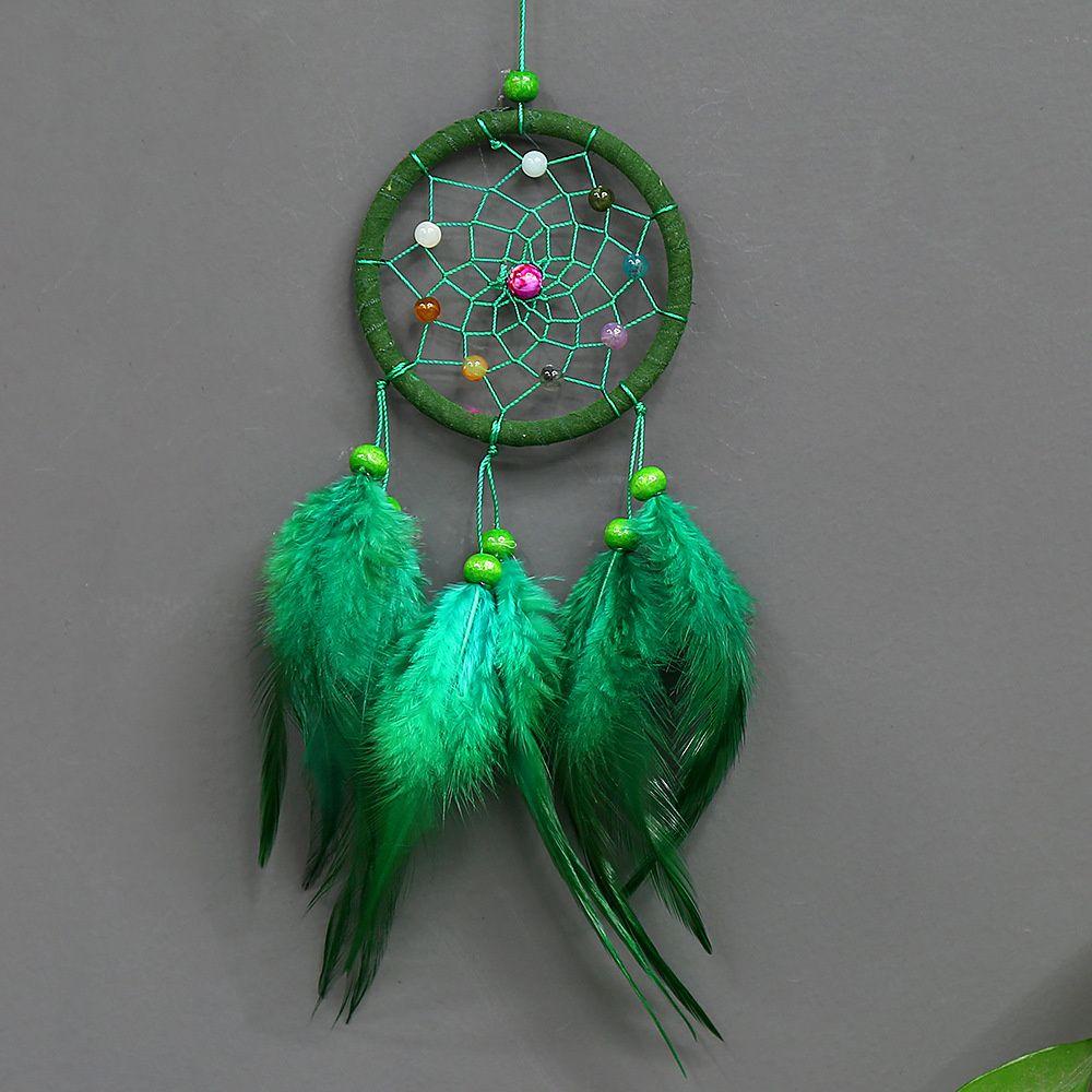 Móc Khóa Hình Dreamcatcher Phối Lông Vũ / Ngôi Sao Treo Tường Trang Trí