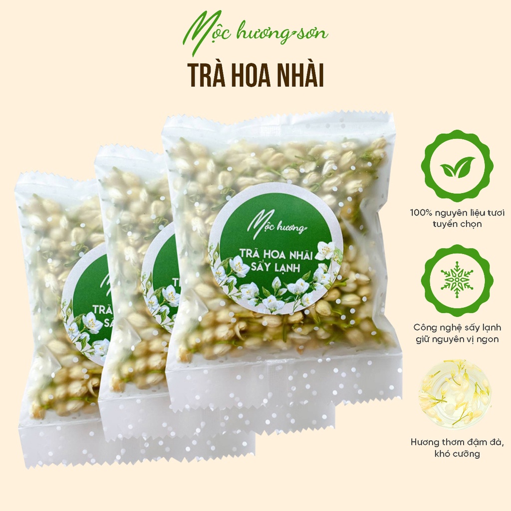 Trà detox thảo mộc Gohar Saffron loại trà hoa nhài sấy lạnh nguyên bông gói 20gr