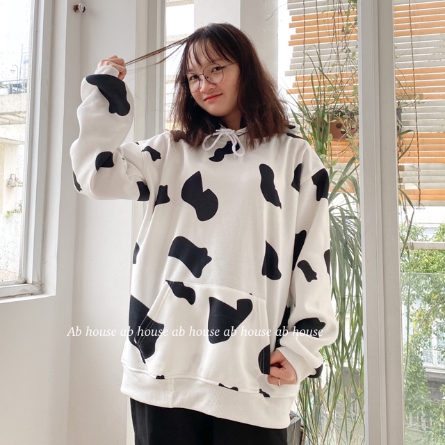Áo Hoodie Nỉ Bông Bò Sữa MILK COW HOODIE (Ảnh Thật) | BigBuy360 - bigbuy360.vn