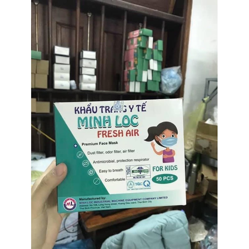 HỘP 50c KHẨU TRANG TRẺ EM KHÁNG KHUẨN 3 LỚP MINH LỘC | BigBuy360 - bigbuy360.vn