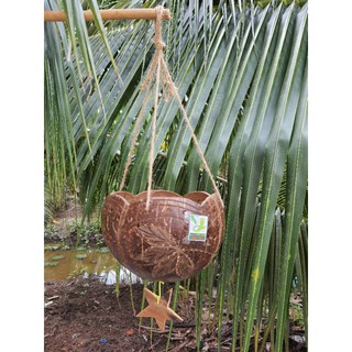 Lồng đèn hoa sen bằng gáo dừa/Lồng đèn treo trang trí/ Lồng đèn decor