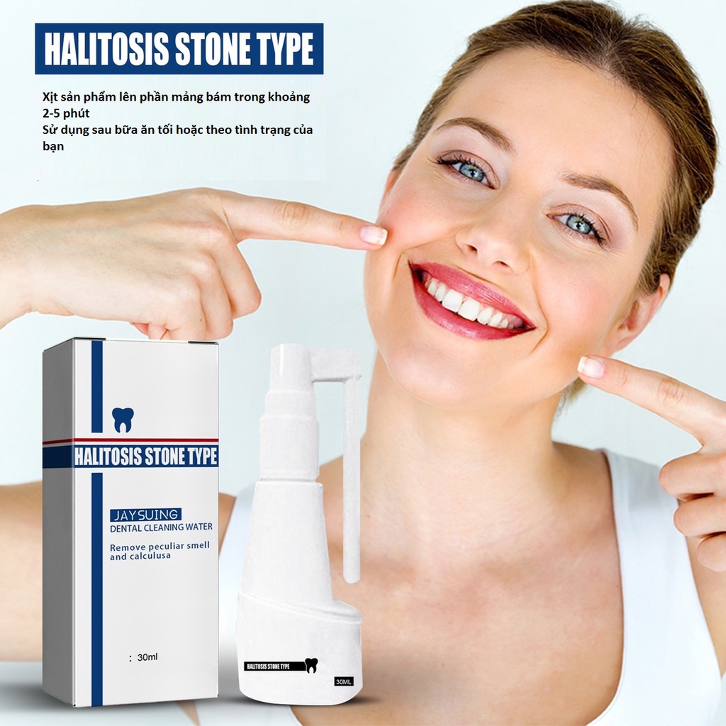 Xịt trắng răng Halitosis Stone Type, làm sạch cao răng, giảm mùi hơi