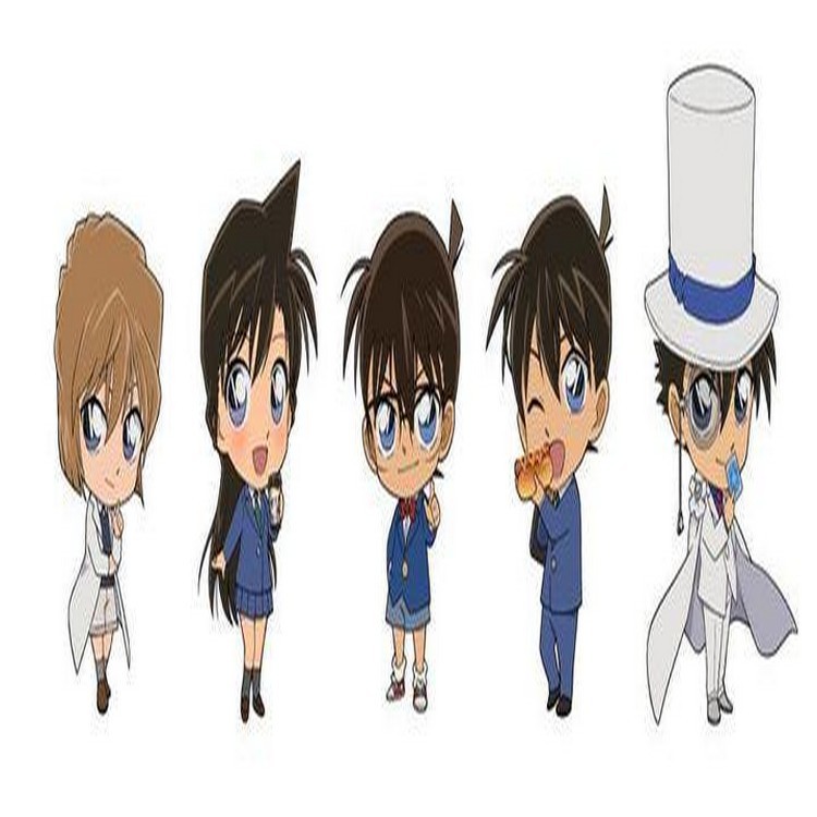 ( Mica trong acrylic ) NGẮN Móc khóa Conan Thám tử lừng danh ĐỨNG dễ thương in hình anime chibi