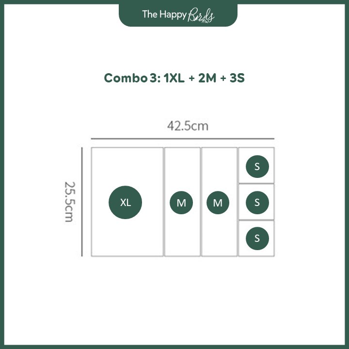 Hộp chia ngăn kéo đựng mỹ phẩm, phụ kiện đồ dùng học tập - The Happy Birds