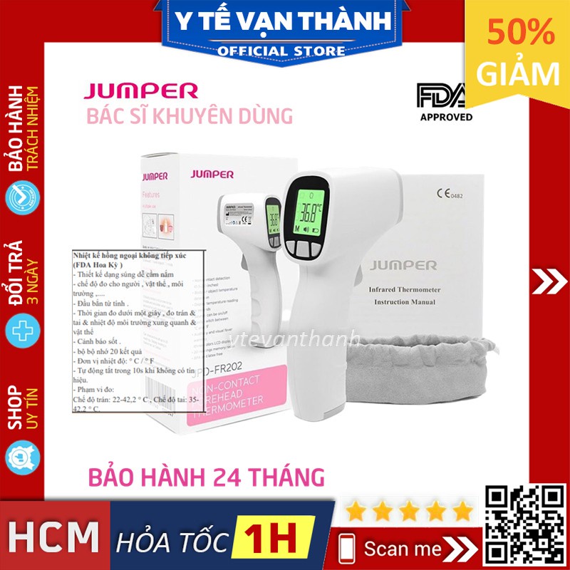 ✅ Nhiệt Kế Hồng Ngoại Jumper JPD - FR202 | Không Tiếp xúc, Dễ Cầm Nắm -VT0960