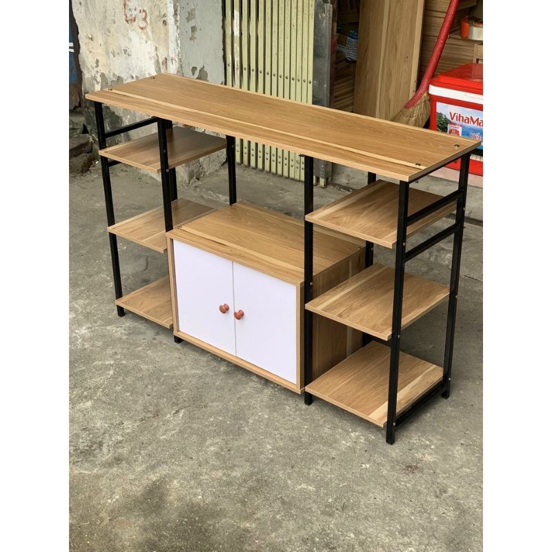 KỆ LÒ VI SÓNG ĐÔI ♥️ FREESHIP ♥️ KỆ NHÀ BẾP CÓ TỦ ĐA NĂNG