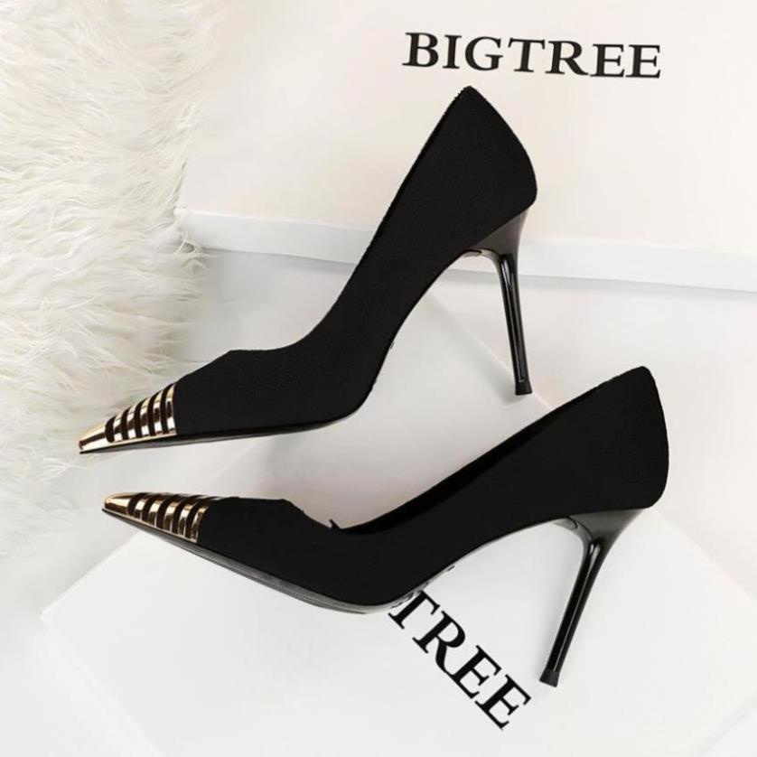 - GIÀY CAO GÓT BIGTREE Á MŨI KIM LOẠI CLEOPATRA ⚡ !