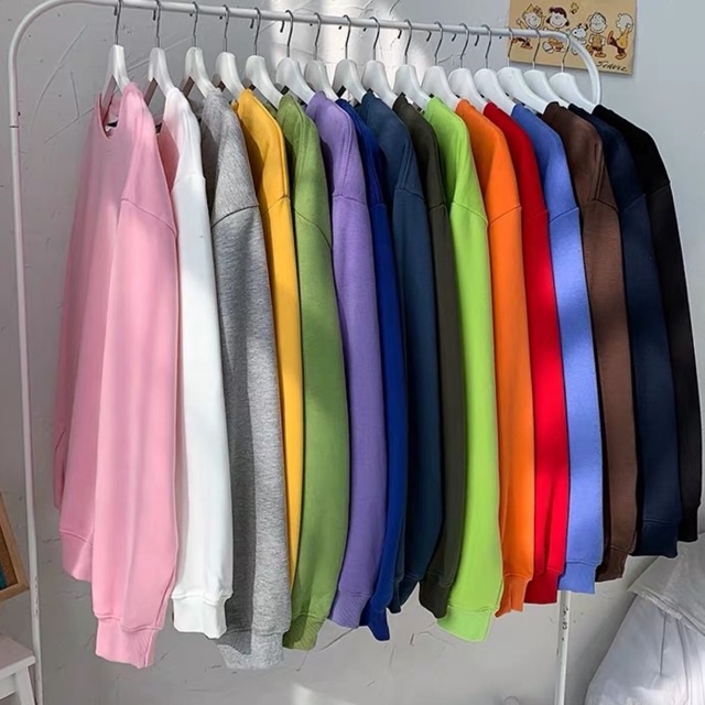 ÁO NỈ TRƠN SWEATER UNISEX NELLY HEYBIG NỈ LÓT LÔNG SIÊU ẤM