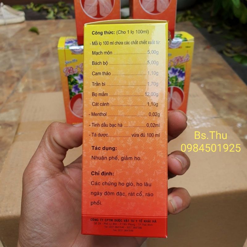 Siro Bổ Phổi chai 100ml hỗ trợ nhuận phế, giảm ho