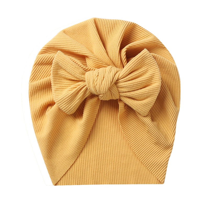Mũ Turban Mềm Mại Thoáng Khí Có Nơ Thắt Cho Bé 0-24 Tháng Tuổi