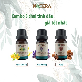 Combo 3 tinh dầu nguyên chất ngọc lan tây + oải hương + quế, xông thơm phòng, giảm stress chai 10ml
