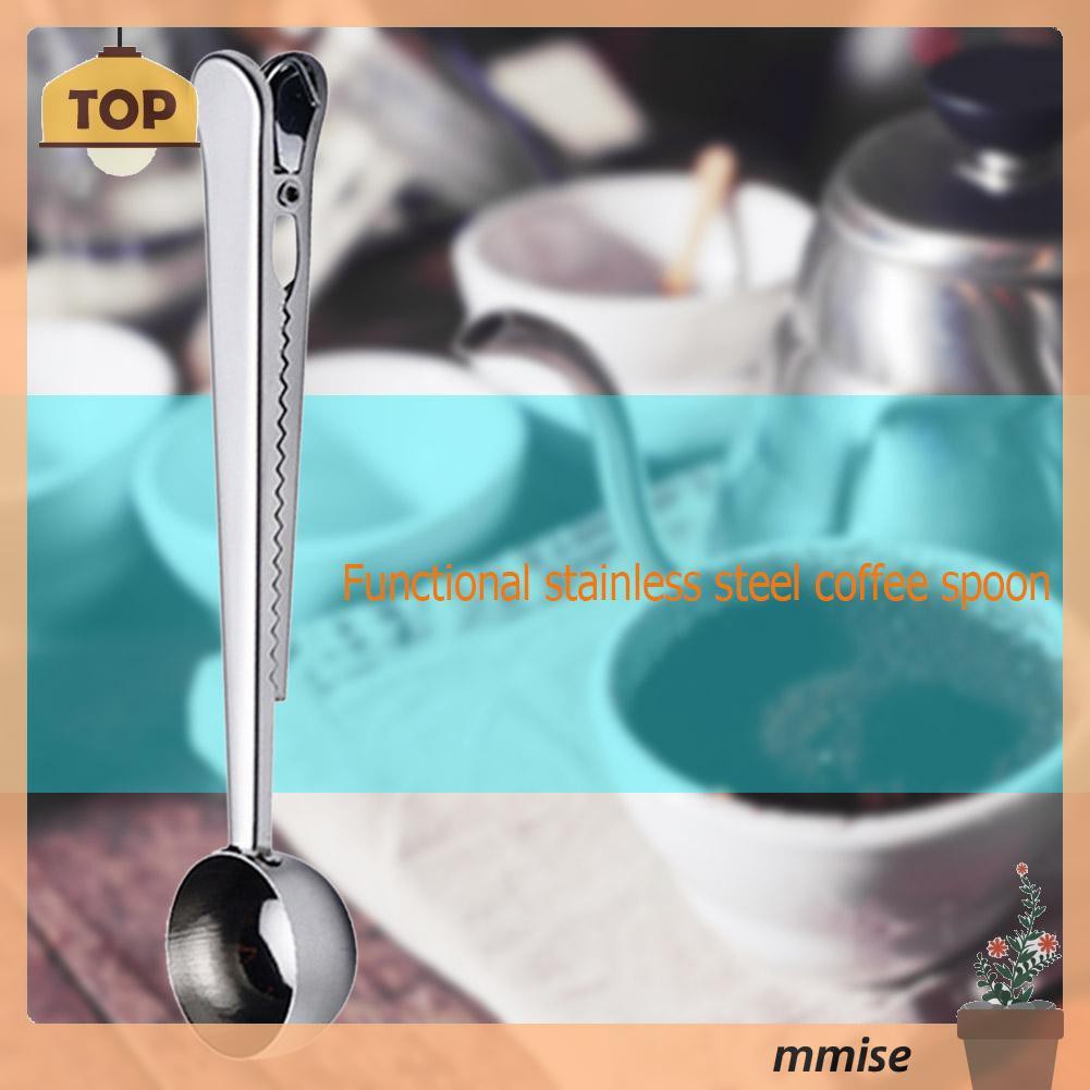 Mmise Tea Coffee Measuring Cup Scoop with Portable Bag Seal Clip Kitchen Supplies