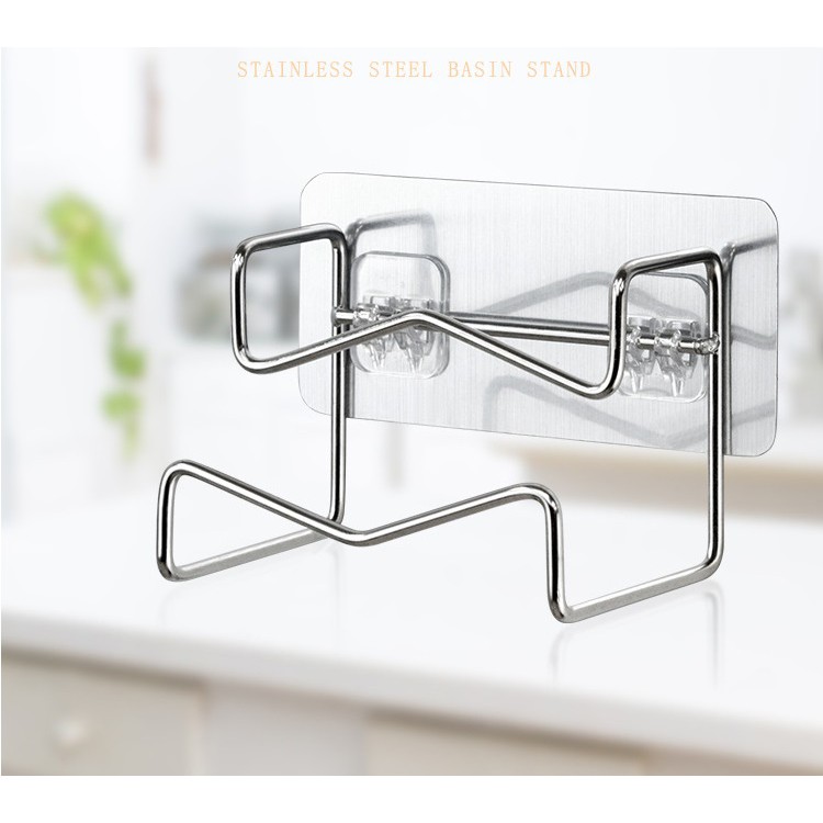 Giá treo chậu rổ đa năng inox 304 dán tường